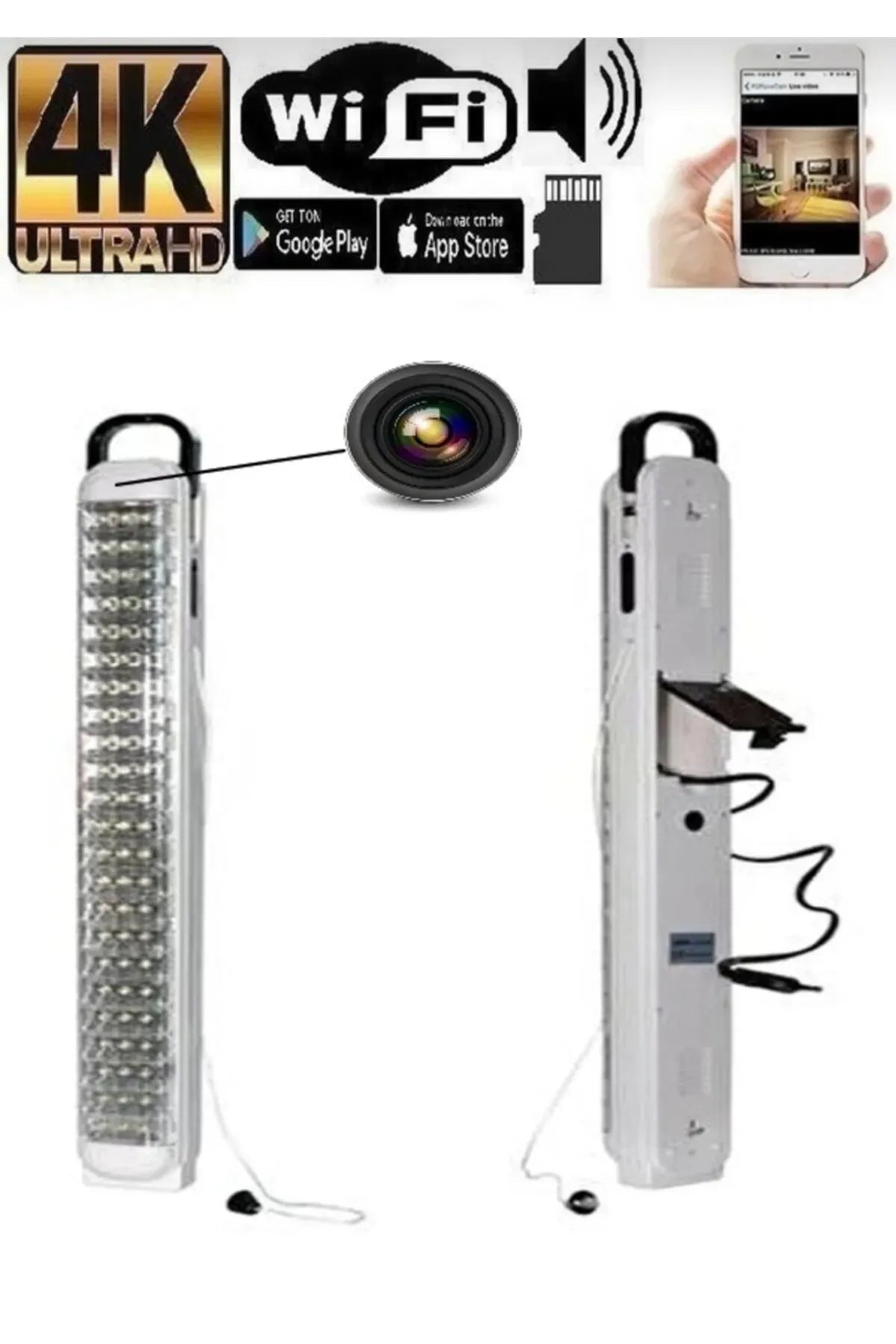 Işıldak Wifi Kamera 4K 1080P FULL HD